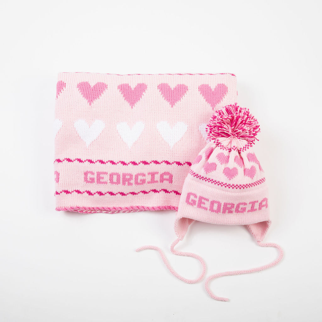 personalized baby blanket and hat for her