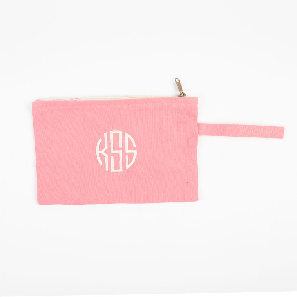 personalized canvas clutch